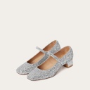  Dora Low Heels, silver glitter-5 