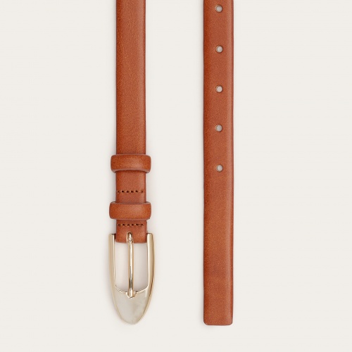 Thin belt with a buckle, chestnut | Balagan Studio