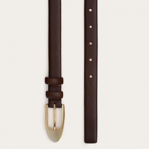 Thin belt with a buckle, deep brown | Balagan Studio