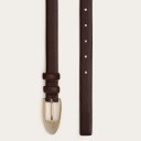  Thin belt with a buckle, deep brown-1 