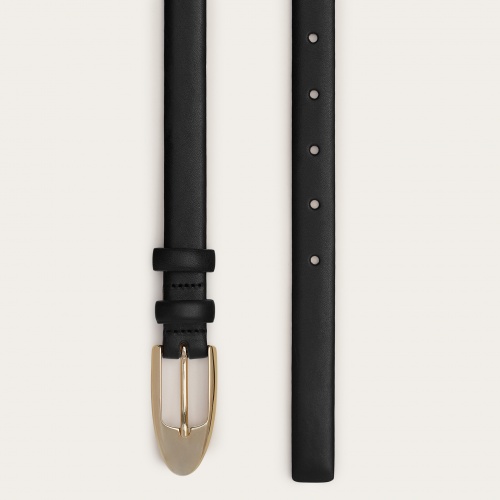 Thin belt with a buckle, black | Balagan Studio