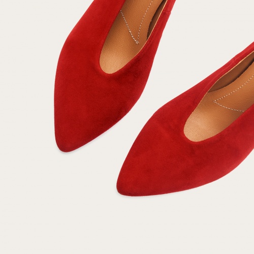 Schpitz Heels, red suede | Balagan Studio