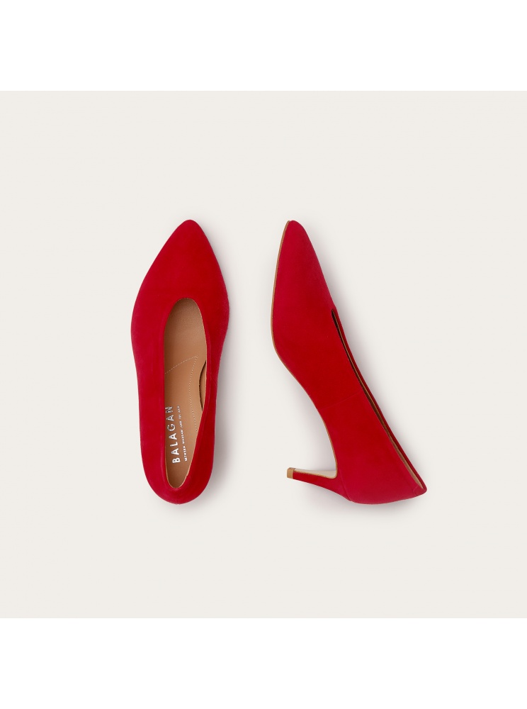 Schpitz czółenka, czerwony zamsz | Balagan Studio