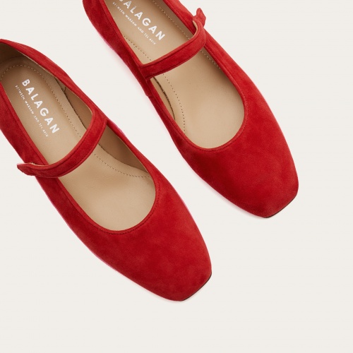 Pass baleriny, czerwony zamsz OUTLET | Balagan Studio