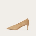 Schpitz czółenka, waniliowy zamsz