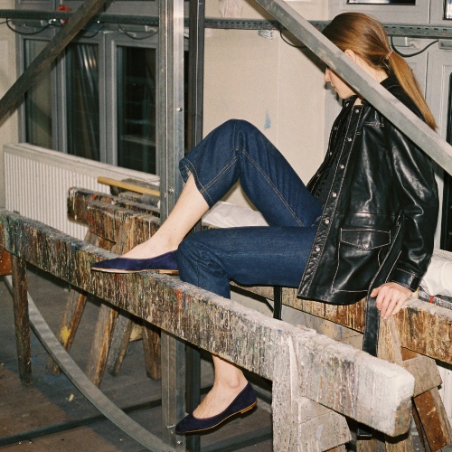 Mishor Ballerina, navy suede OUTLET | Balagan Studio