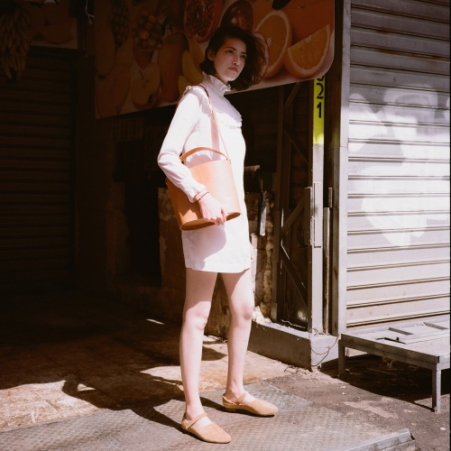 Champagne Bucket Bag M, natural OUTLET | Balagan Studio