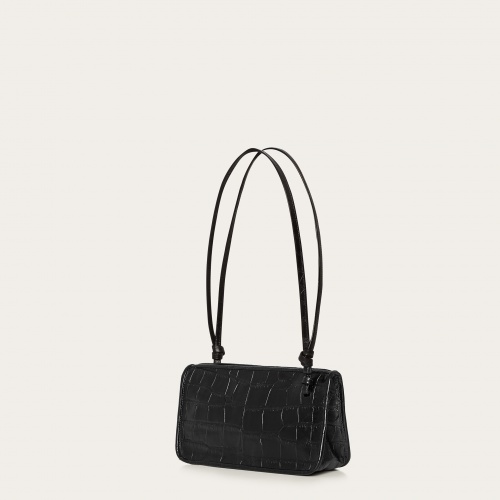 Suzanne Bag S, black croco | Balagan Studio
