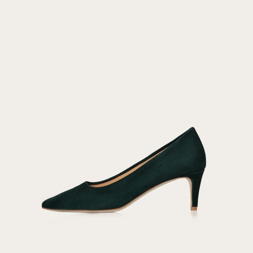 Sica Heels, deep green suede