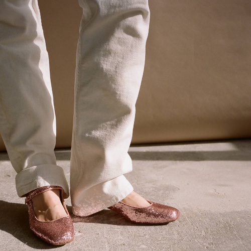 Dora Low Heels, pink glitter | Balagan Studio