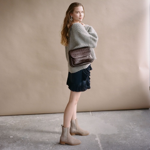 Doar Bag M, brown croco | Balagan Studio