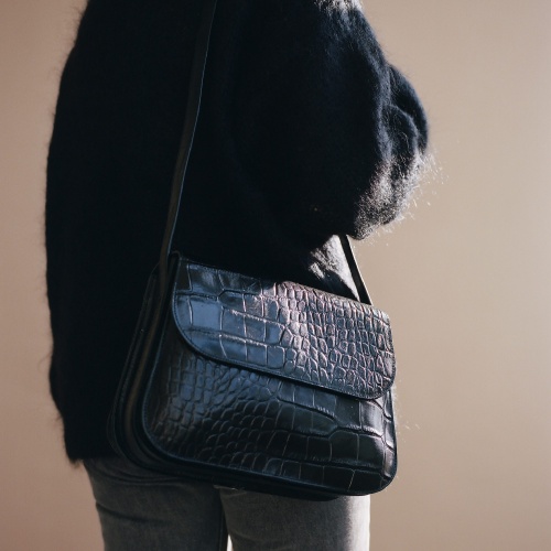 Doar Bag M, black croco | Balagan Studio